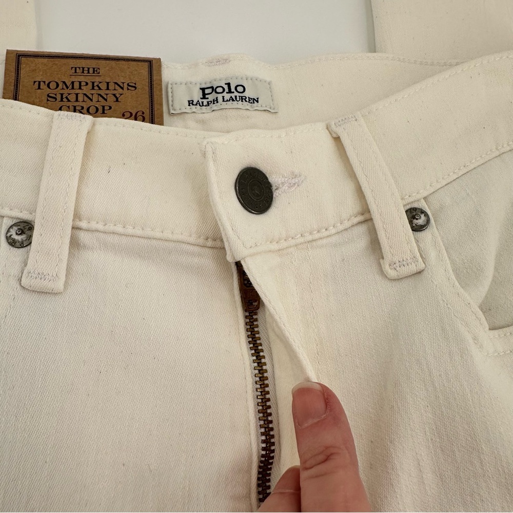 Ralph Lauren NWT The Tompkins Skinny Crop White Jeans Size 26 - Picture 15 of 16
